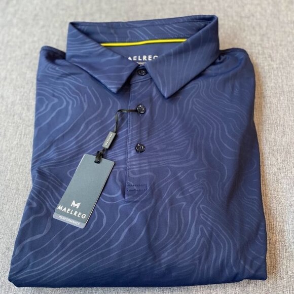 Golf Shirt Long Sleeve Casual Performance Dry Fit Embossed Polo Shirt, Blue XL - Picture 7 of 8